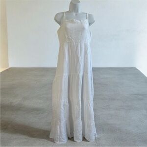 Knox Rose White Tiered Maxi Sundress with Spaghetti Straps